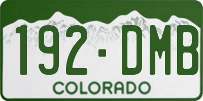 CO license plate 192DMB