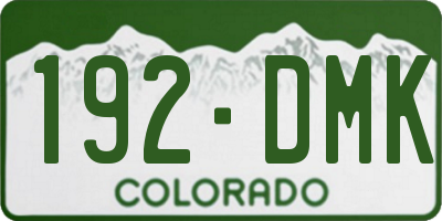 CO license plate 192DMK