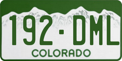 CO license plate 192DML