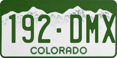 CO license plate 192DMX