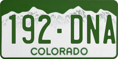 CO license plate 192DNA