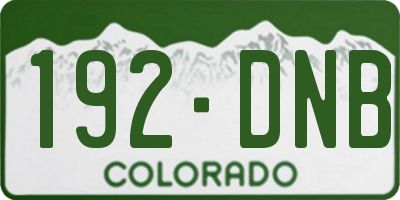 CO license plate 192DNB