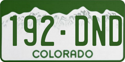 CO license plate 192DND