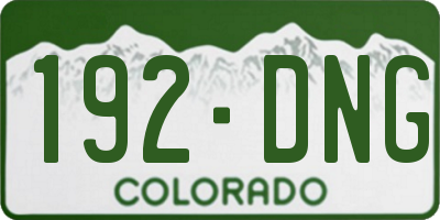 CO license plate 192DNG