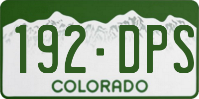 CO license plate 192DPS