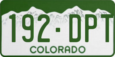 CO license plate 192DPT