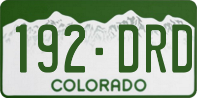 CO license plate 192DRD