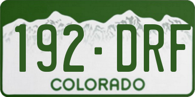 CO license plate 192DRF