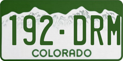 CO license plate 192DRM