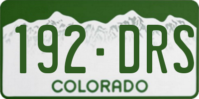 CO license plate 192DRS