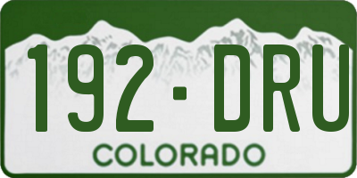 CO license plate 192DRU