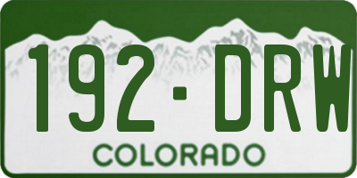 CO license plate 192DRW