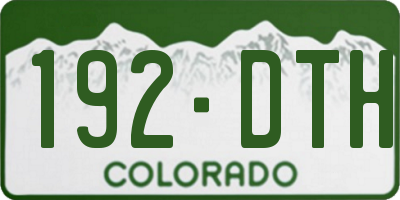 CO license plate 192DTH