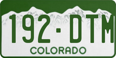 CO license plate 192DTM