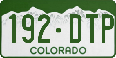 CO license plate 192DTP
