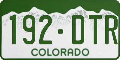 CO license plate 192DTR