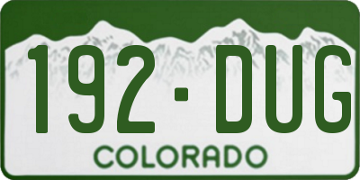CO license plate 192DUG