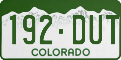 CO license plate 192DUT