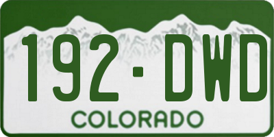 CO license plate 192DWD