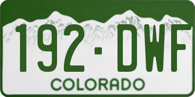 CO license plate 192DWF