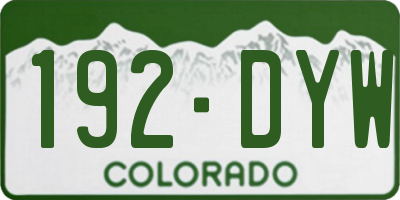 CO license plate 192DYW
