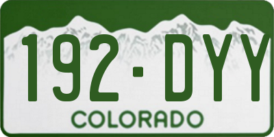 CO license plate 192DYY