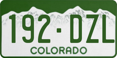 CO license plate 192DZL