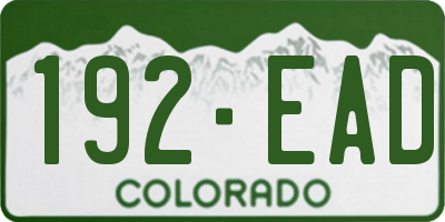 CO license plate 192EAD