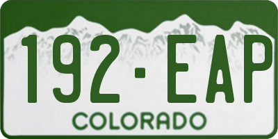 CO license plate 192EAP