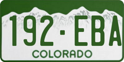 CO license plate 192EBA