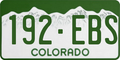 CO license plate 192EBS