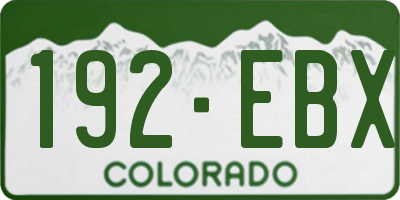 CO license plate 192EBX