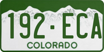 CO license plate 192ECA