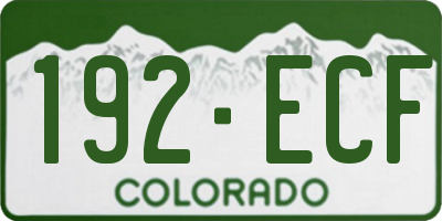 CO license plate 192ECF
