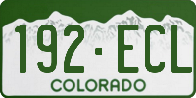 CO license plate 192ECL