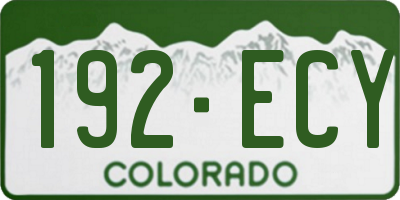 CO license plate 192ECY