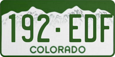 CO license plate 192EDF