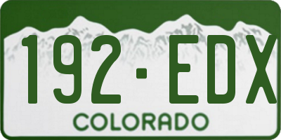 CO license plate 192EDX