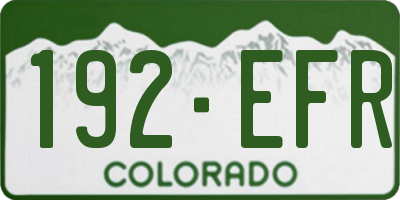 CO license plate 192EFR