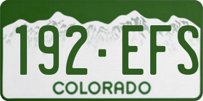 CO license plate 192EFS