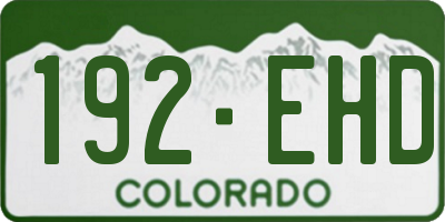 CO license plate 192EHD