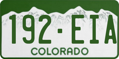 CO license plate 192EIA