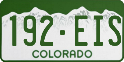 CO license plate 192EIS