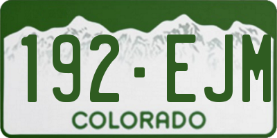 CO license plate 192EJM