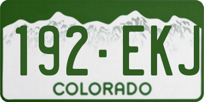 CO license plate 192EKJ