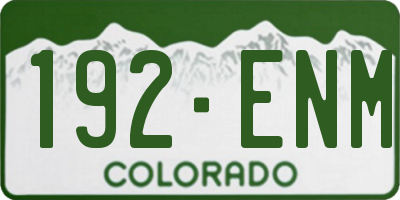 CO license plate 192ENM