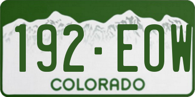 CO license plate 192EOW