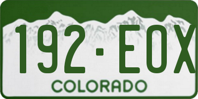 CO license plate 192EOX