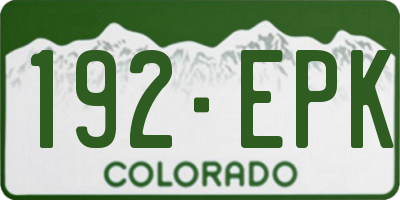 CO license plate 192EPK