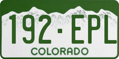 CO license plate 192EPL